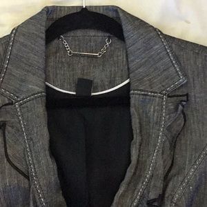 Two button jacket Black with white flecks almost denim.